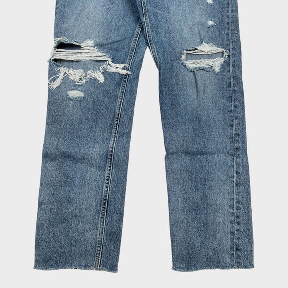 EVERLANE The Cheeky Jean Crop Distressed Blue Jeans Women's Size 26 - Picture 4 of 12